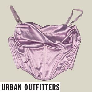 Urban Outfitters Lexi Satin Cowl Corset Top in Pink (M)